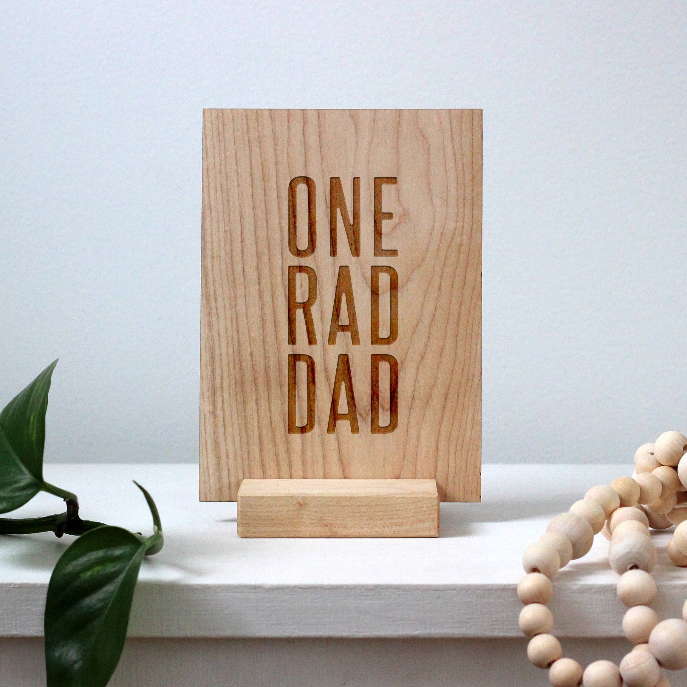 One Rad Dad Wooden Card